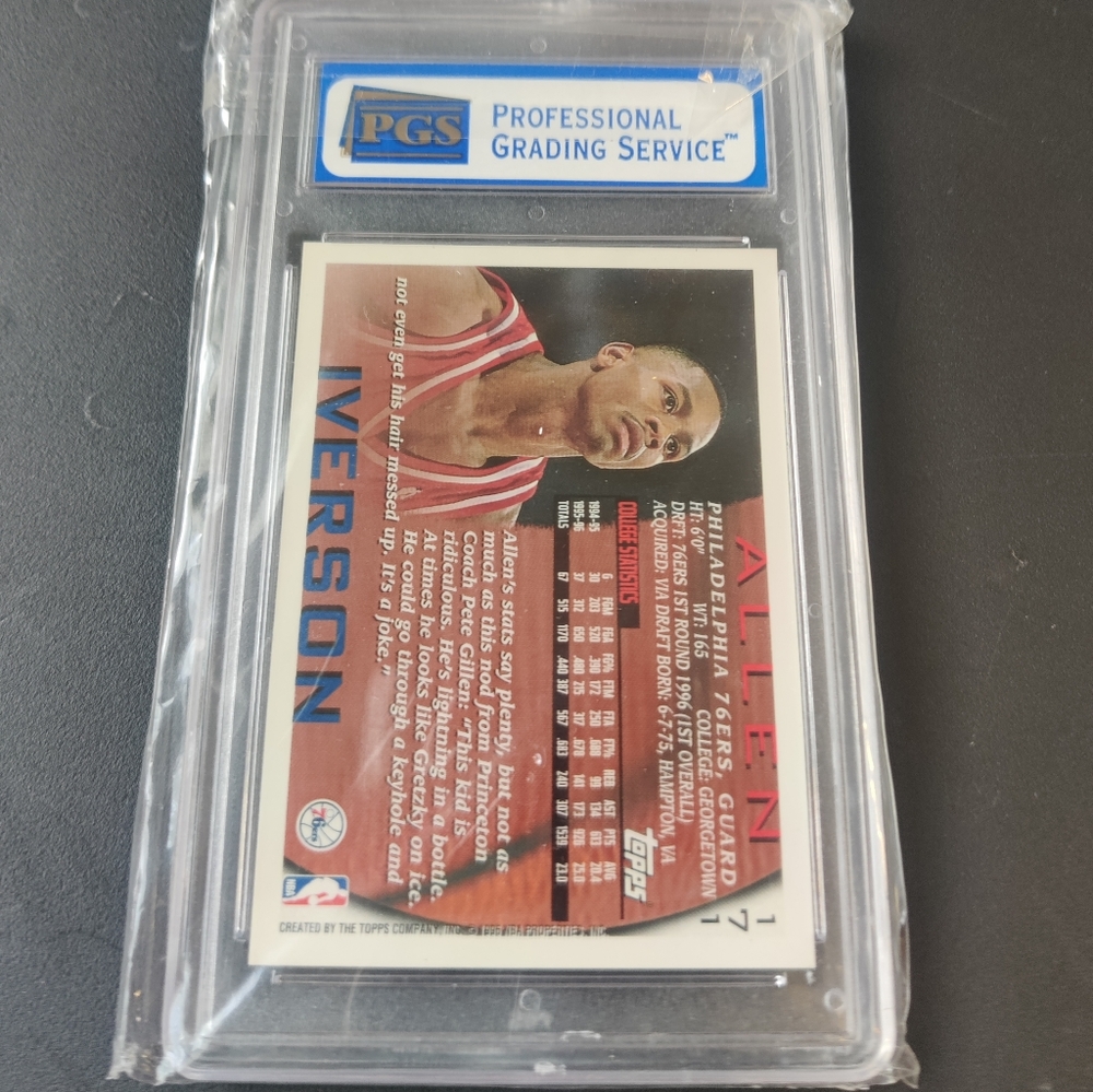 Allen Iverson Rookie Card Topps Grade 9 - Picture 2 of 2
